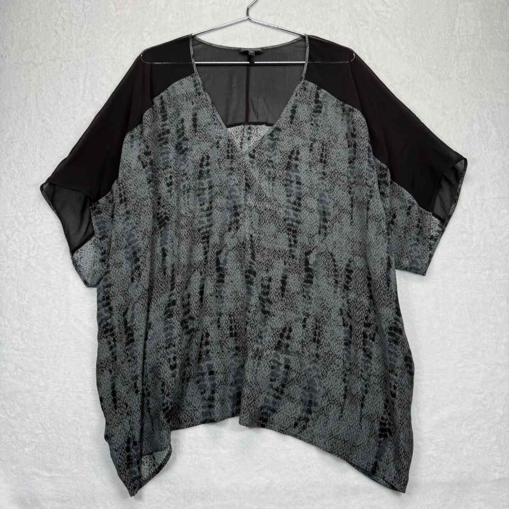 Eileen Fisher Silk Kimono Top Snakeskin‎ Print Sheer Overlay 3X
